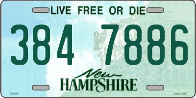 NH license plate 3847886