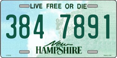 NH license plate 3847891