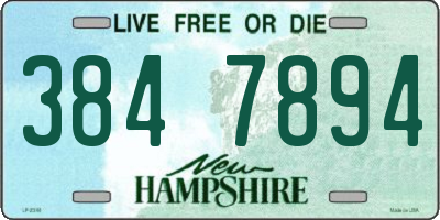 NH license plate 3847894