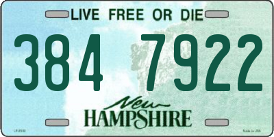 NH license plate 3847922
