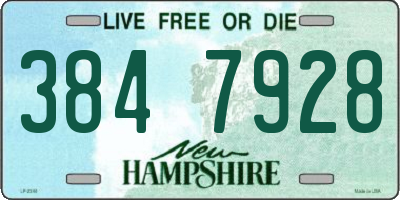 NH license plate 3847928