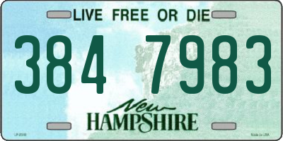 NH license plate 3847983