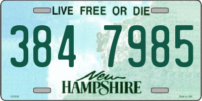 NH license plate 3847985