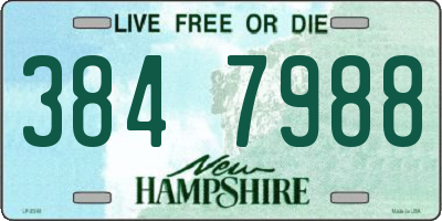 NH license plate 3847988