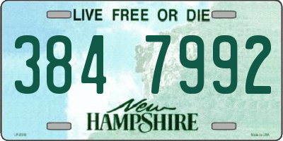 NH license plate 3847992