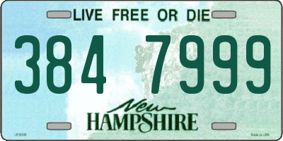 NH license plate 3847999