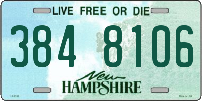 NH license plate 3848106
