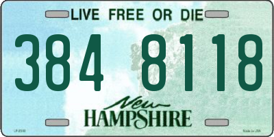 NH license plate 3848118