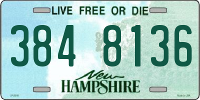 NH license plate 3848136