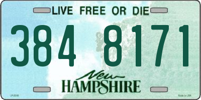 NH license plate 3848171
