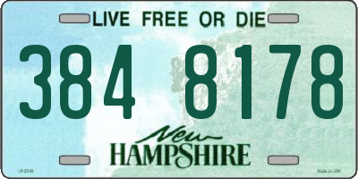 NH license plate 3848178