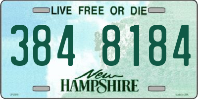 NH license plate 3848184