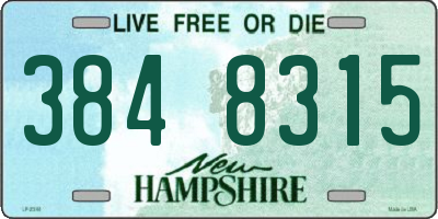 NH license plate 3848315