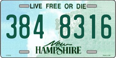 NH license plate 3848316