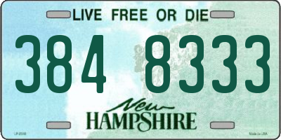 NH license plate 3848333