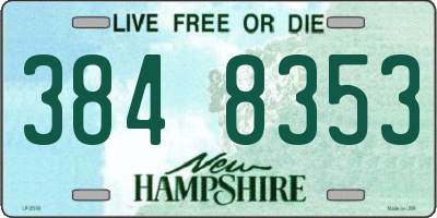 NH license plate 3848353