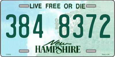 NH license plate 3848372