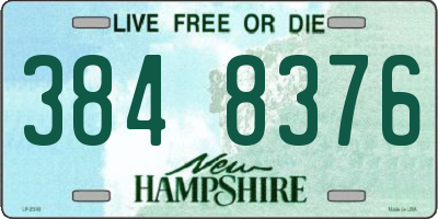 NH license plate 3848376