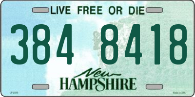 NH license plate 3848418