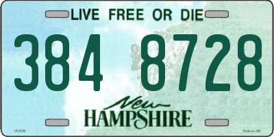 NH license plate 3848728