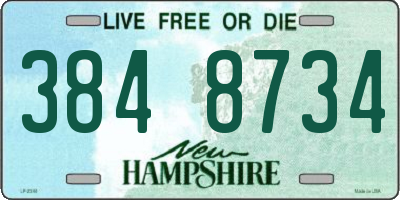 NH license plate 3848734