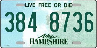 NH license plate 3848736