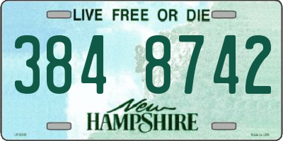 NH license plate 3848742