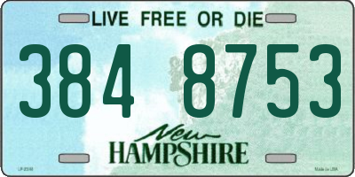 NH license plate 3848753