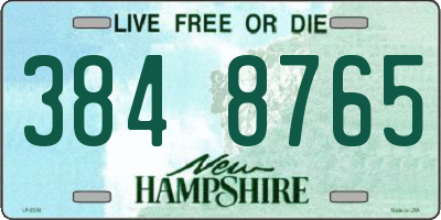 NH license plate 3848765