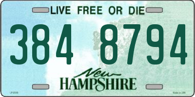 NH license plate 3848794