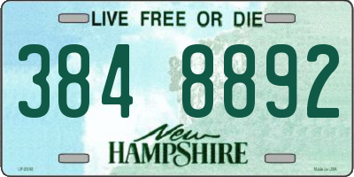 NH license plate 3848892