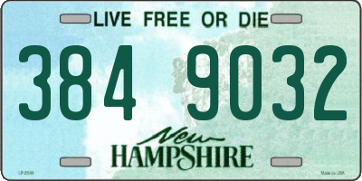 NH license plate 3849032