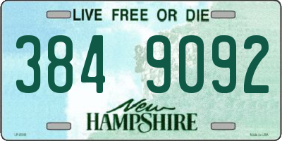 NH license plate 3849092