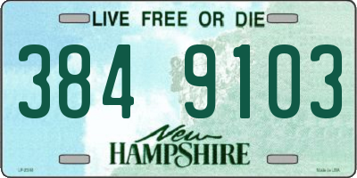 NH license plate 3849103