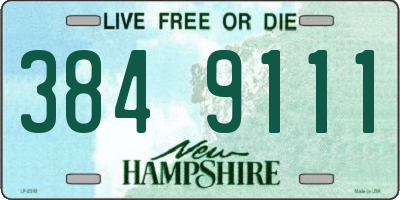 NH license plate 3849111