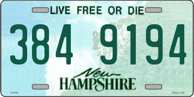 NH license plate 3849194