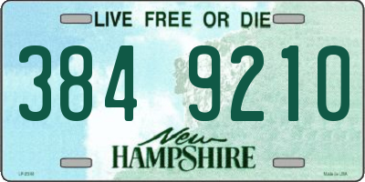 NH license plate 3849210