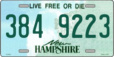 NH license plate 3849223