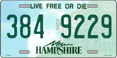 NH license plate 3849229