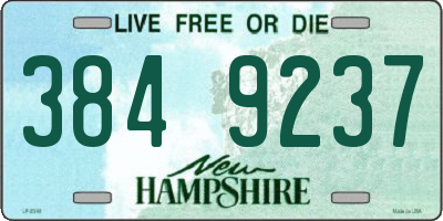 NH license plate 3849237