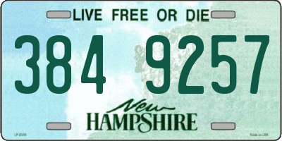 NH license plate 3849257
