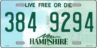 NH license plate 3849294