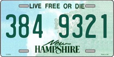 NH license plate 3849321