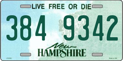 NH license plate 3849342
