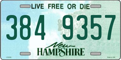 NH license plate 3849357