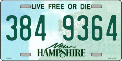 NH license plate 3849364