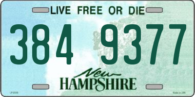 NH license plate 3849377