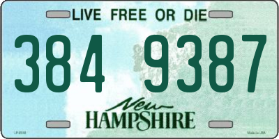 NH license plate 3849387