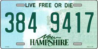 NH license plate 3849417