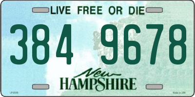 NH license plate 3849678